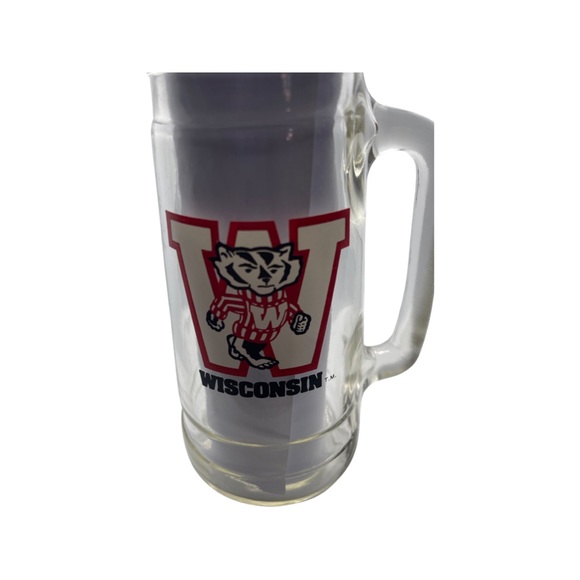 University of Wisconsin Badgers Beer Mug: Vintage Glass Stein: BIG 10: NCAA - Picture 3 of 3